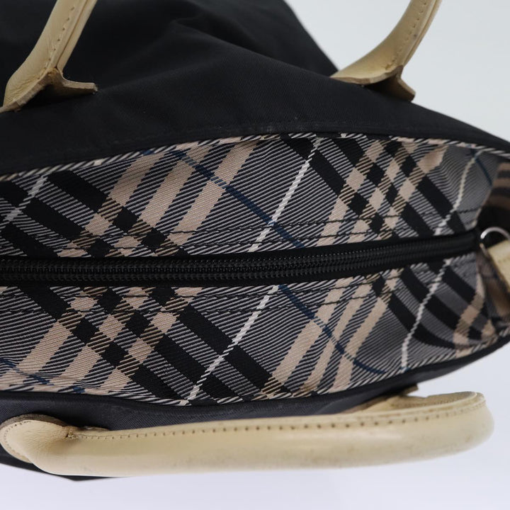 Burberry Nova Check Blue Label Hand Bag Nylon Black Auth cl836