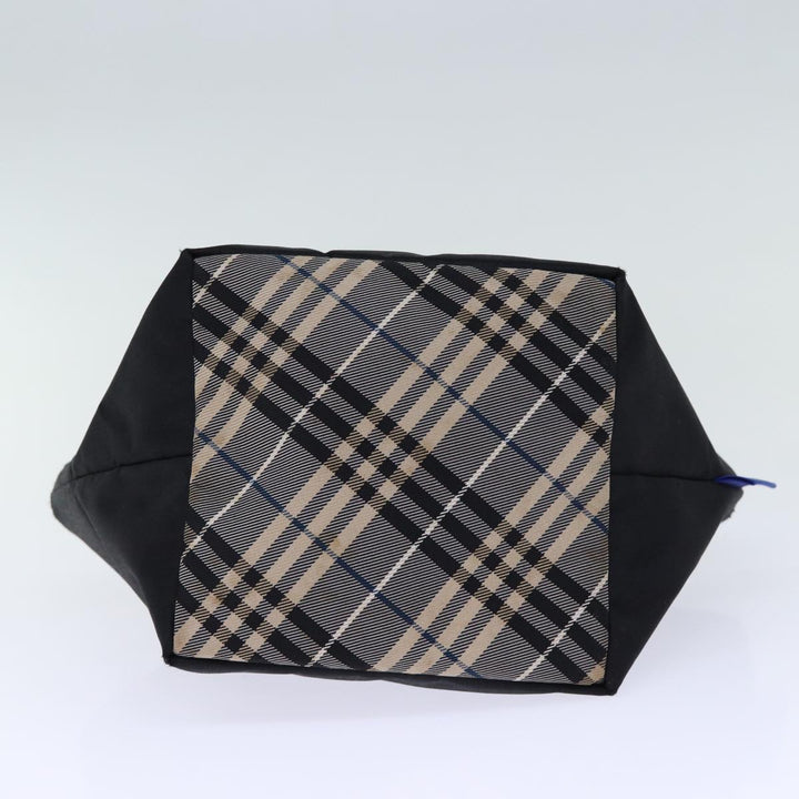 Burberry Nova Check Blue Label Hand Bag Nylon Black Auth cl836