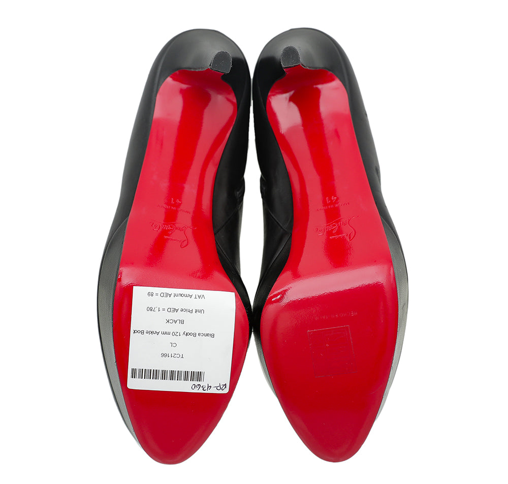 Christian Louboutin Black Bianca Booty 120mm Ankle Boot 41