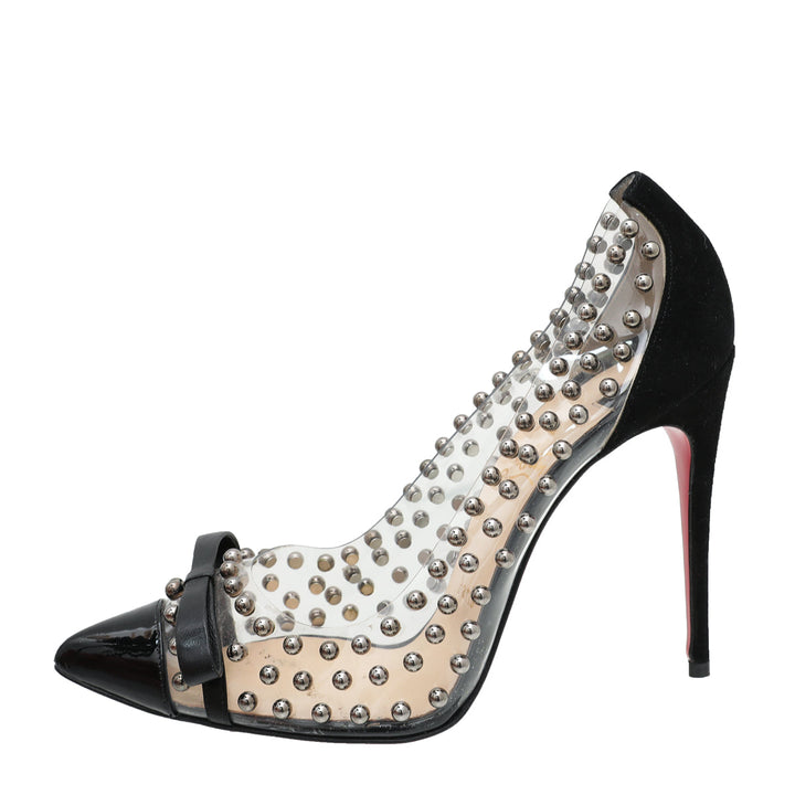 Christian Louboutin Black Bille Et Boule Bow 100 Pumps 38.5