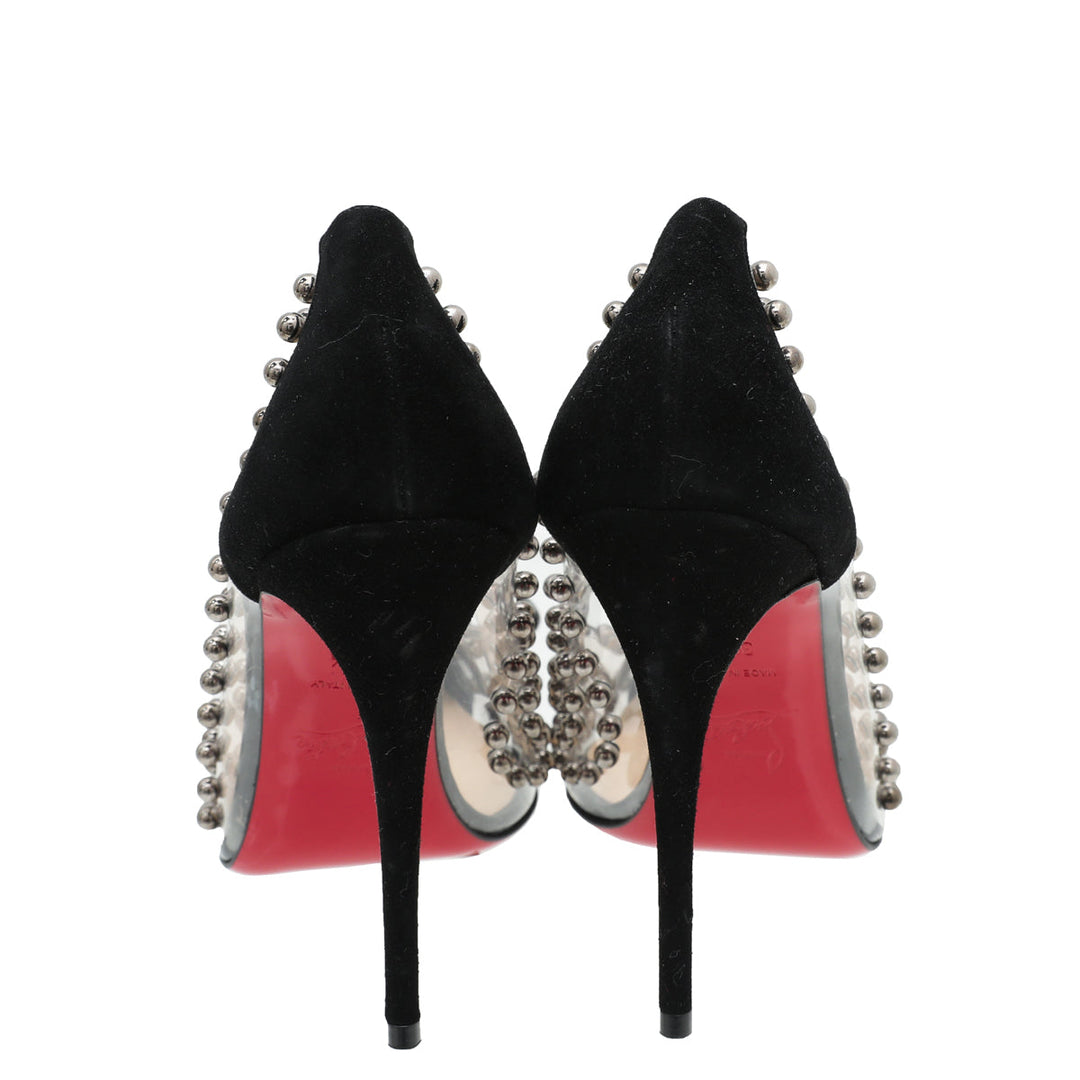 Christian Louboutin Black Bille Et Boule Bow 100 Pumps 38.5