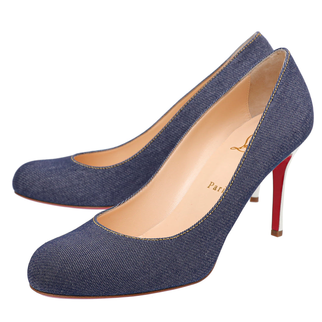 Christian Louboutin Blue Denim Simple Pumps 41