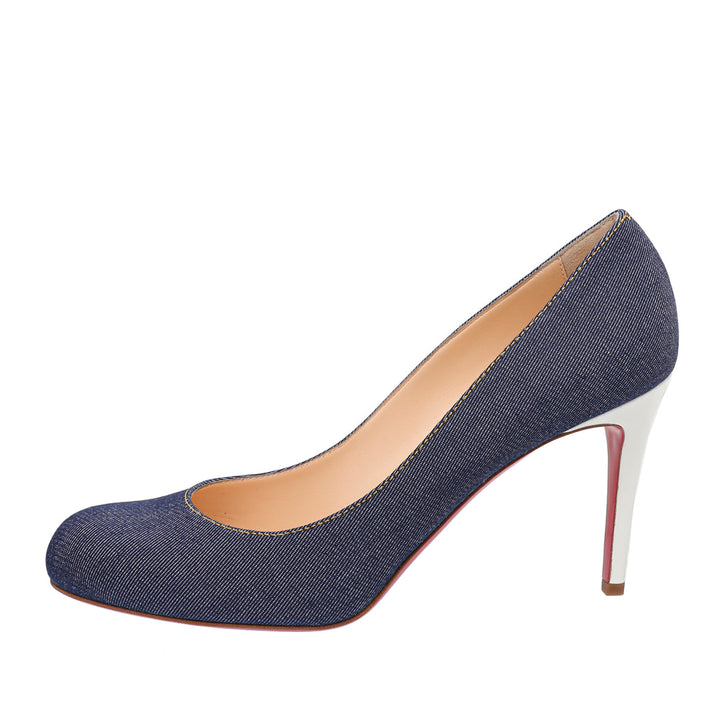 Christian Louboutin Blue Denim Simple Pumps 41