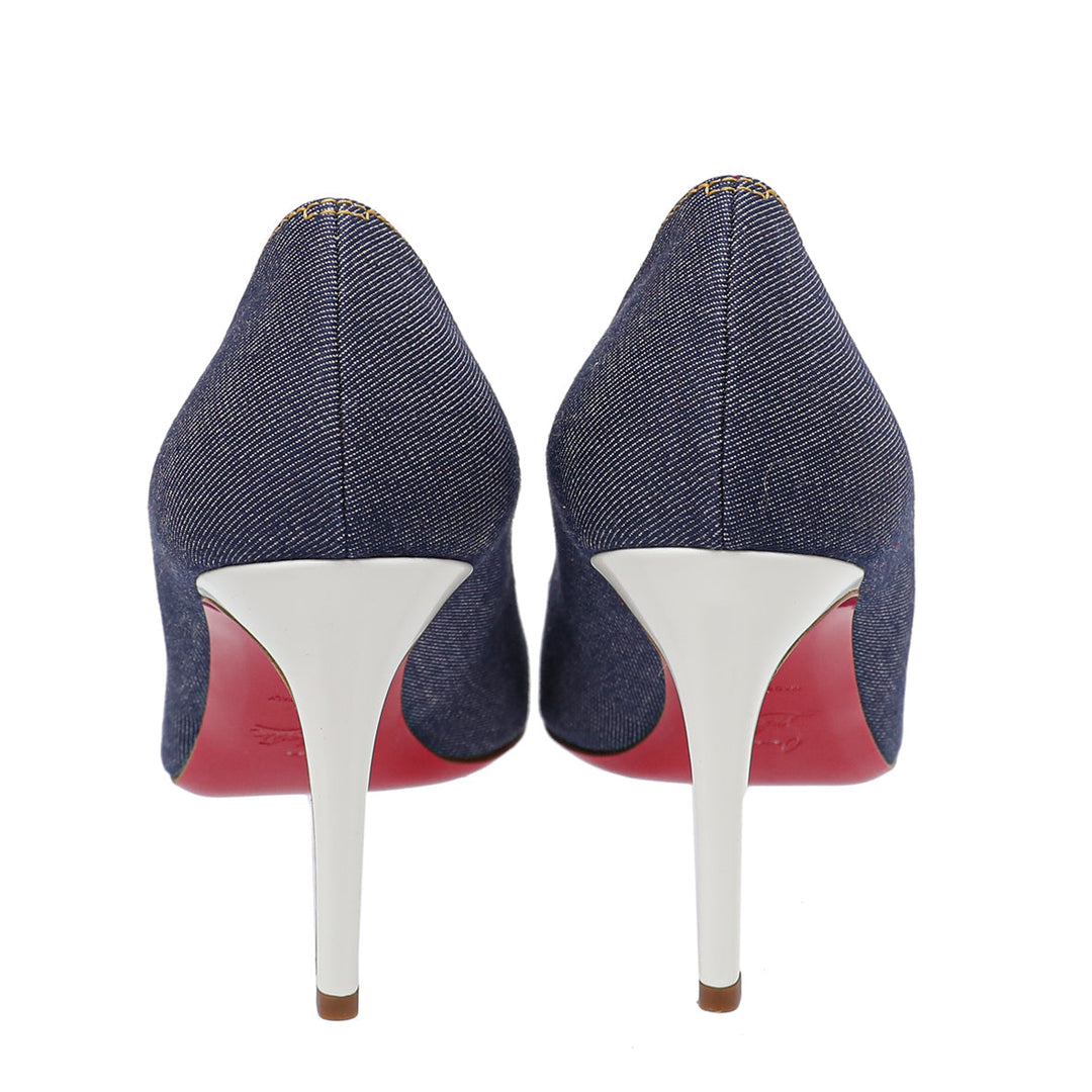 Christian Louboutin Blue Denim Simple Pumps 41