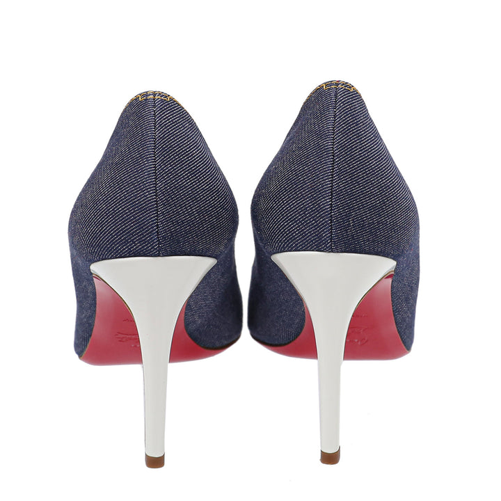 Christian Louboutin Blue Denim Simple Pumps 41