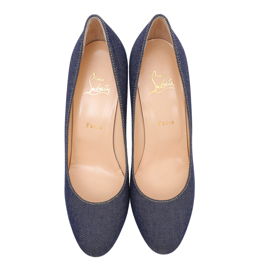 Christian Louboutin Blue Denim Simple Pumps 41