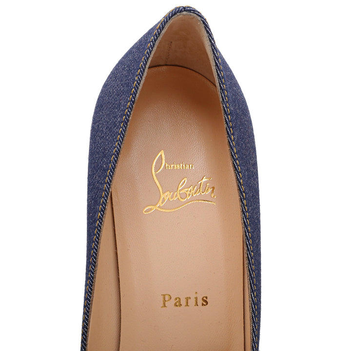 Christian Louboutin Blue Denim Simple Pumps 41