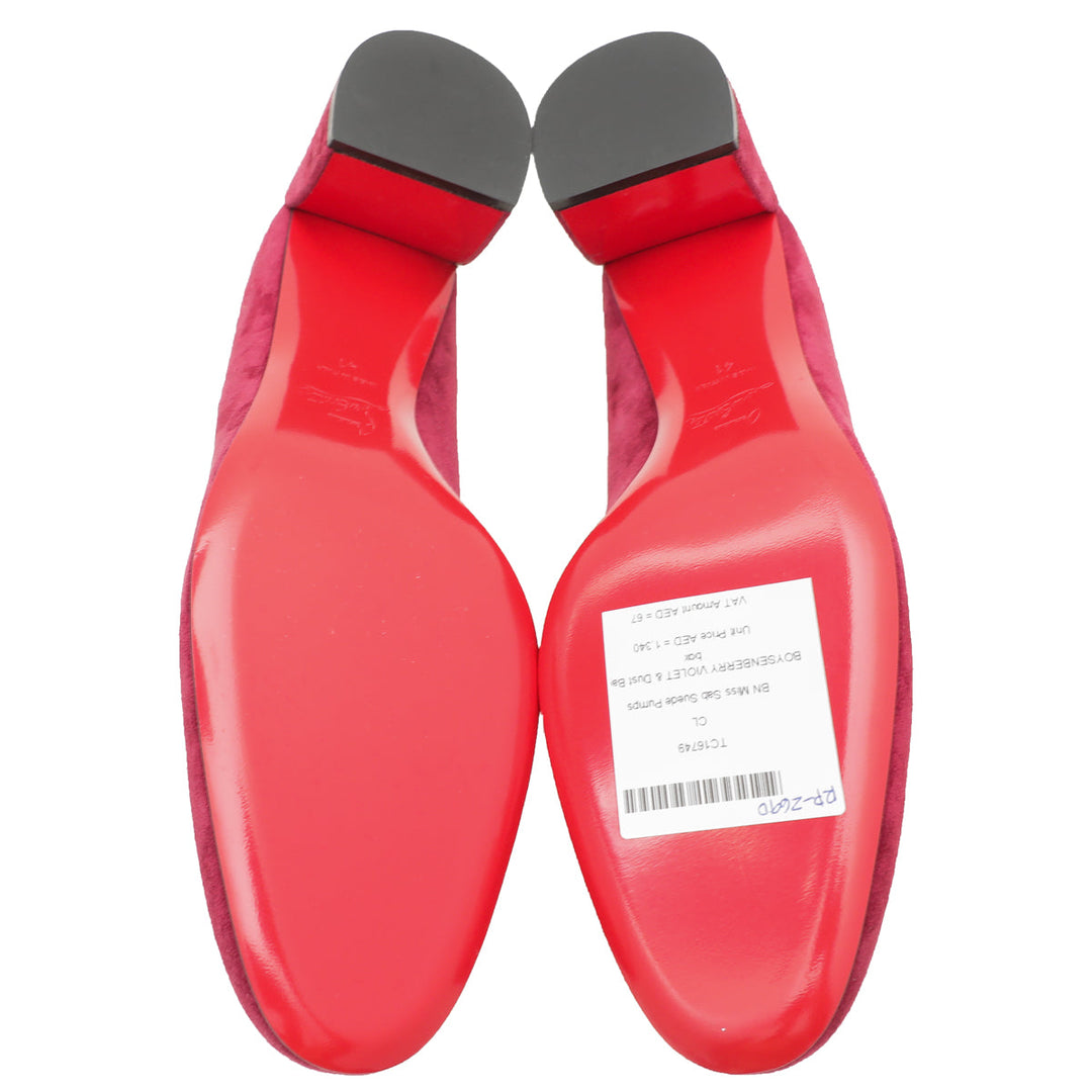 Christian Louboutin Boysenberry Violet Suede Miss Sab Pumps 41