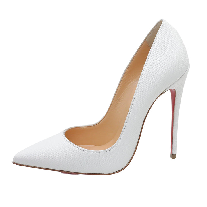 Christian Louboutin White Lizard Effect So Kate Pump 36