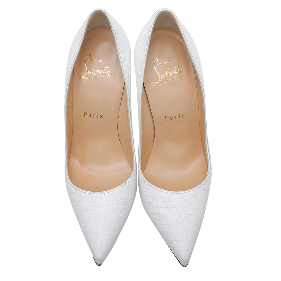 Christian Louboutin White Lizard Effect So Kate Pump 36
