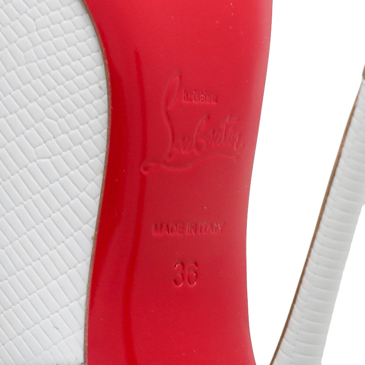 Christian Louboutin White Lizard Effect So Kate Pump 36