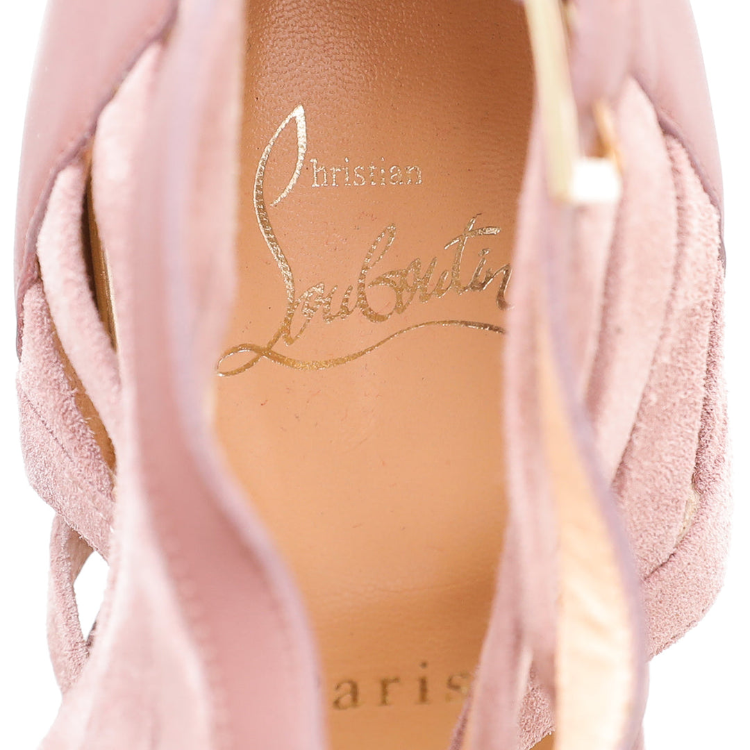 Christian Louboutin Light Rosewood Karina Caged Ankle Bootie 40.5