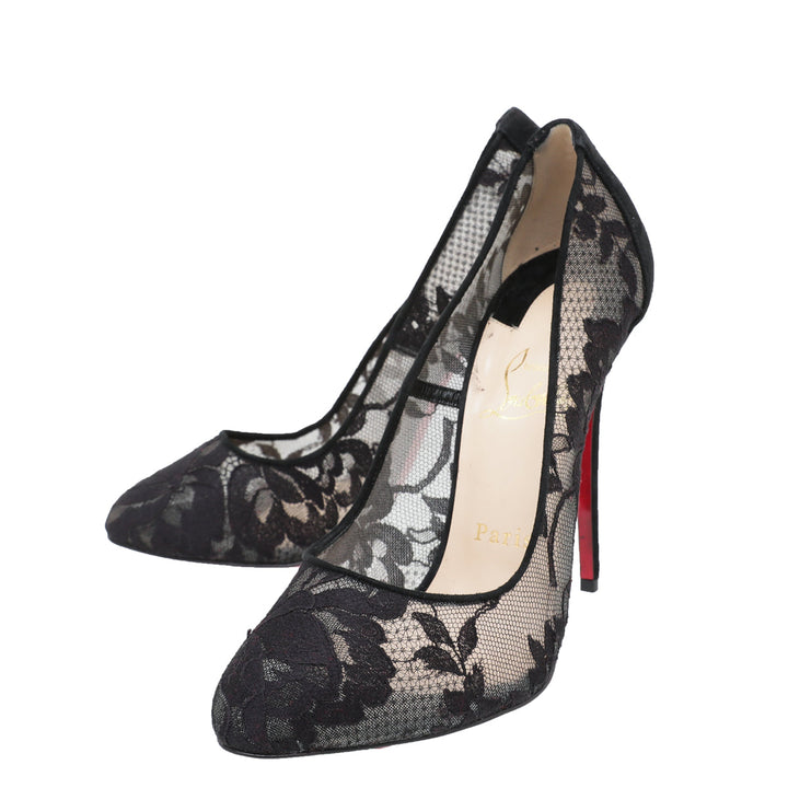 Christian Louboutin Black Lace Dorissima Pump 37