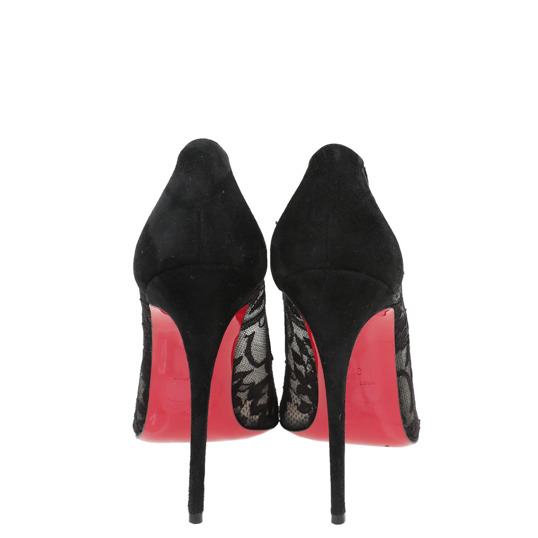 Christian Louboutin Black Lace Dorissima Pump 37
