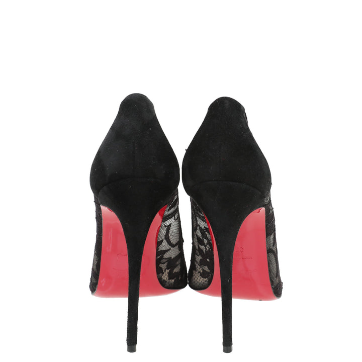 Christian Louboutin Black Lace Dorissima Pump 37
