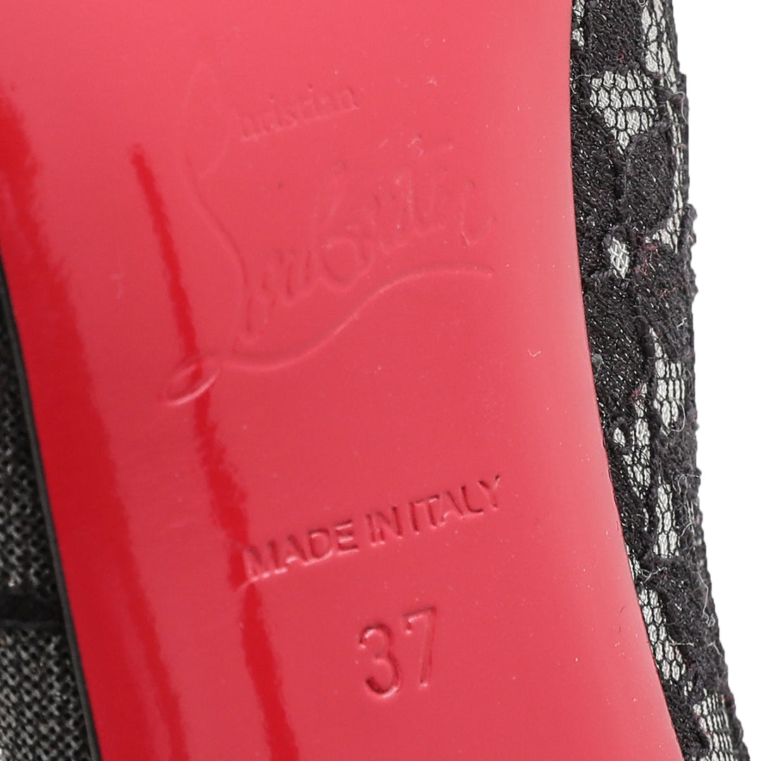 Christian Louboutin Black Lace Dorissima Pump 37