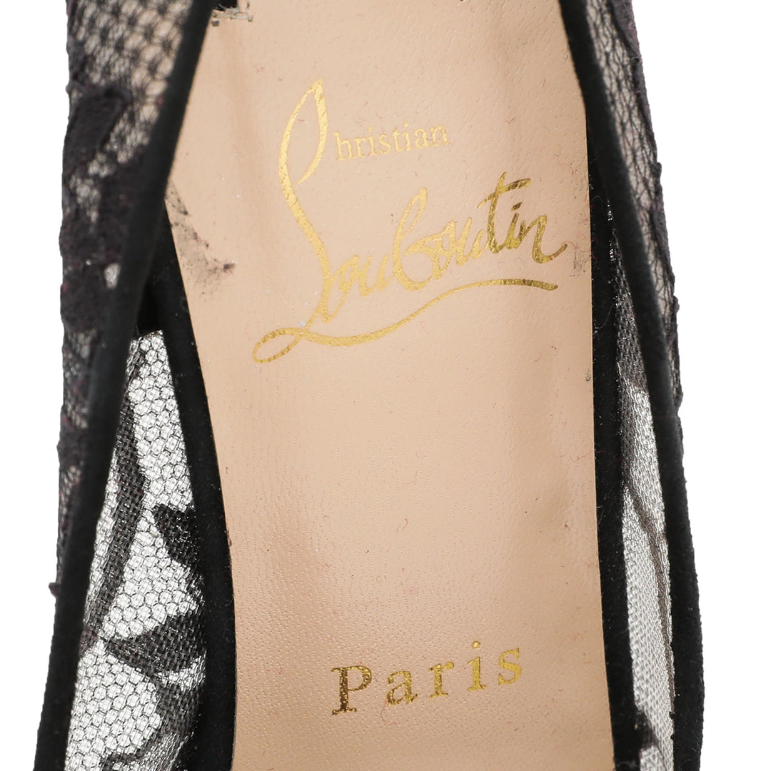Christian Louboutin Black Lace Dorissima Pump 37