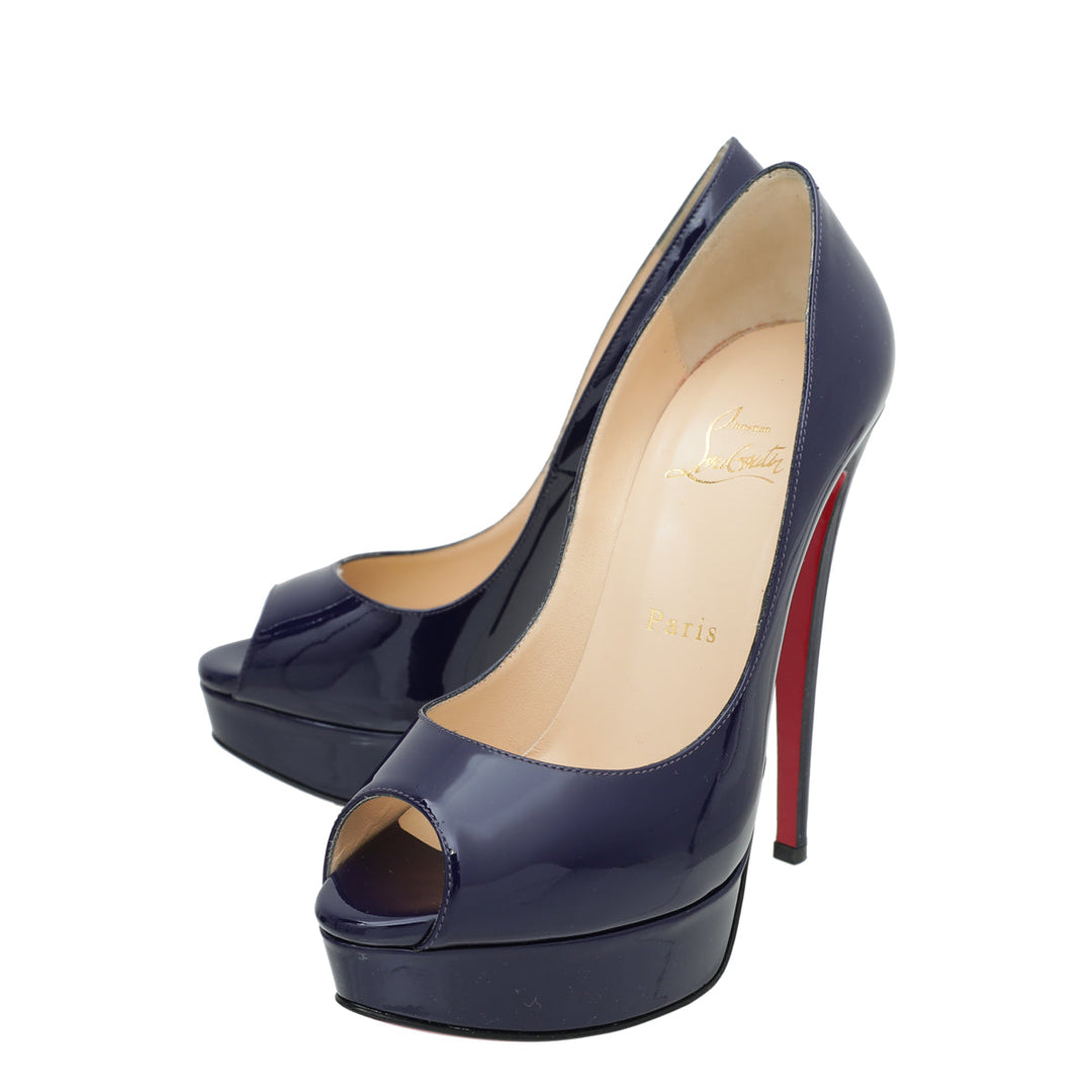 Christian Louboutin Purple Pop Lady Peep 150 Pumps 36