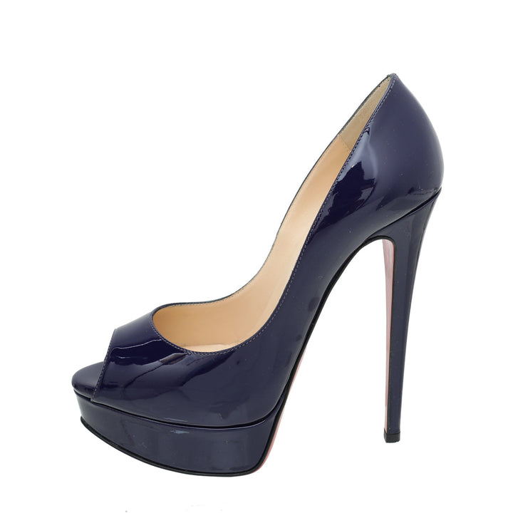 Christian Louboutin Purple Pop Lady Peep 150 Pumps 36