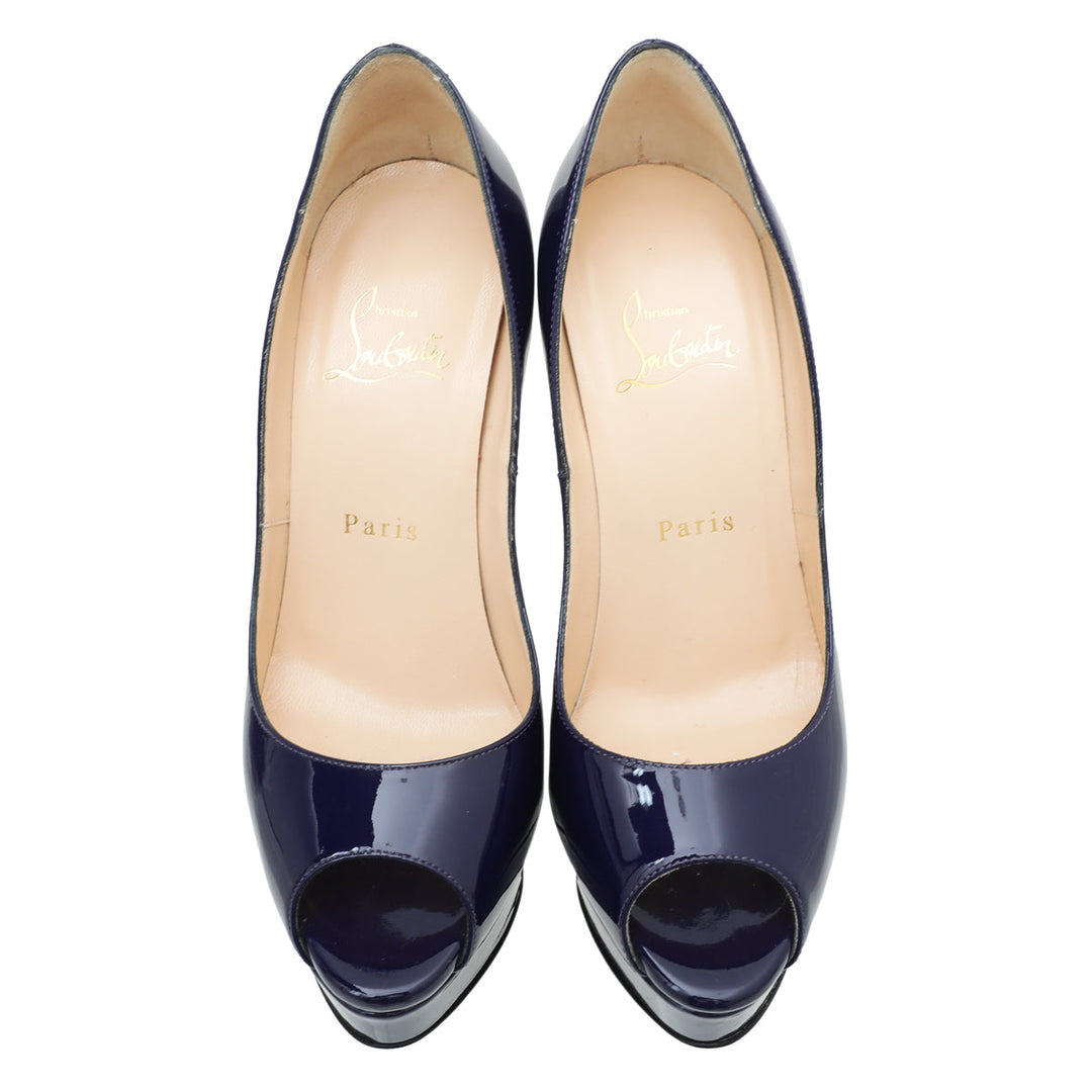 Christian Louboutin Purple Pop Lady Peep 150 Pumps 36
