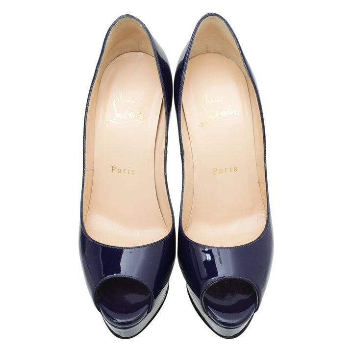 Christian Louboutin Purple Pop Lady Peep 150 Pumps 36