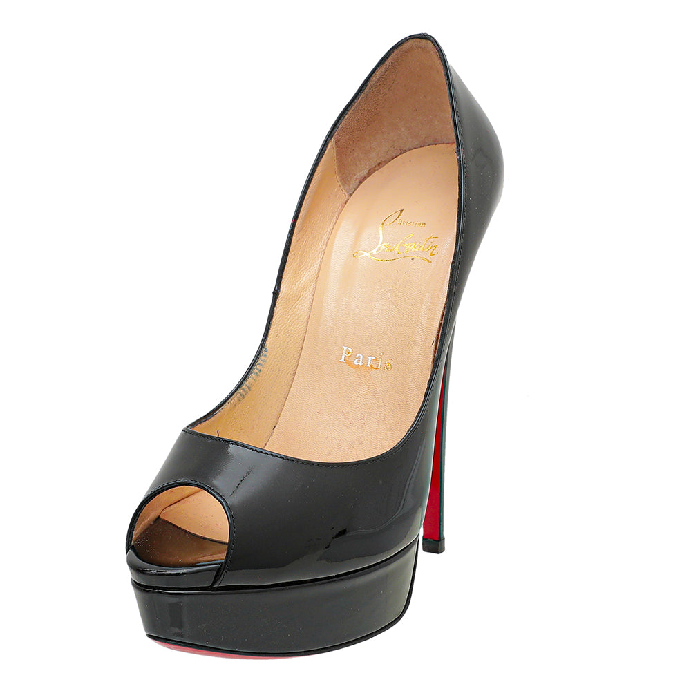 Christian Louboutin Black Lady Peep 150mm 38