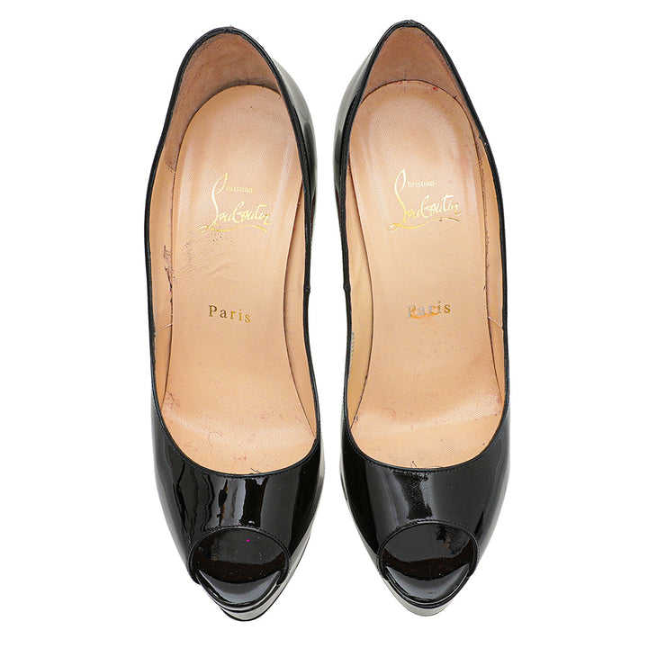 Christian Louboutin Black Lady Peep 150mm 38
