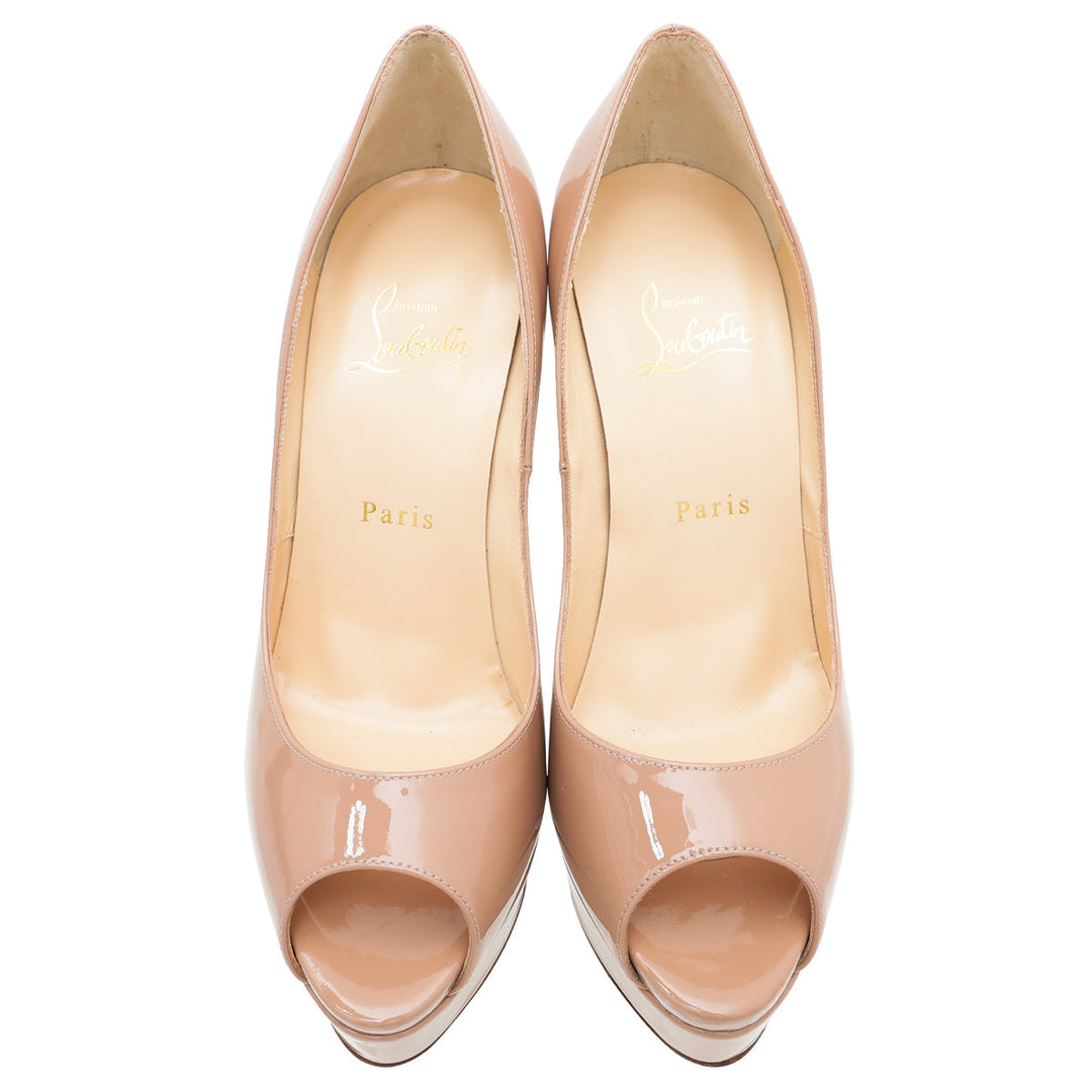 Christian Louboutin Nude Lady Peep 150mm Pump 38