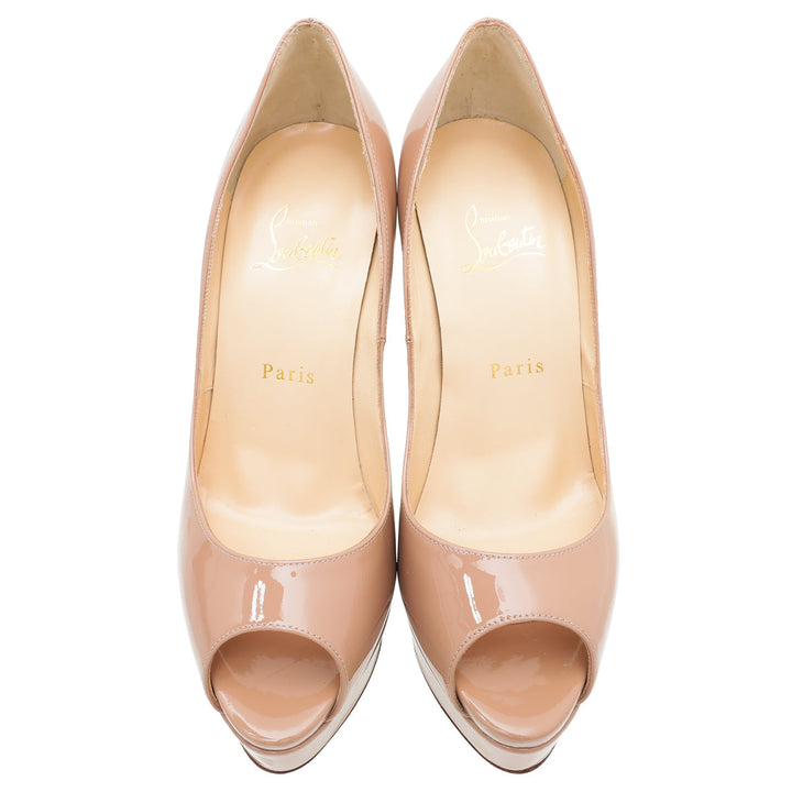 Christian Louboutin Nude Lady Peep 150mm Pump 38