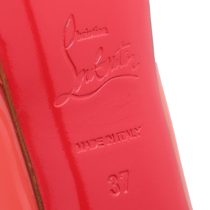 Christian Louboutin Peach Lady Peep Platform Pump 37