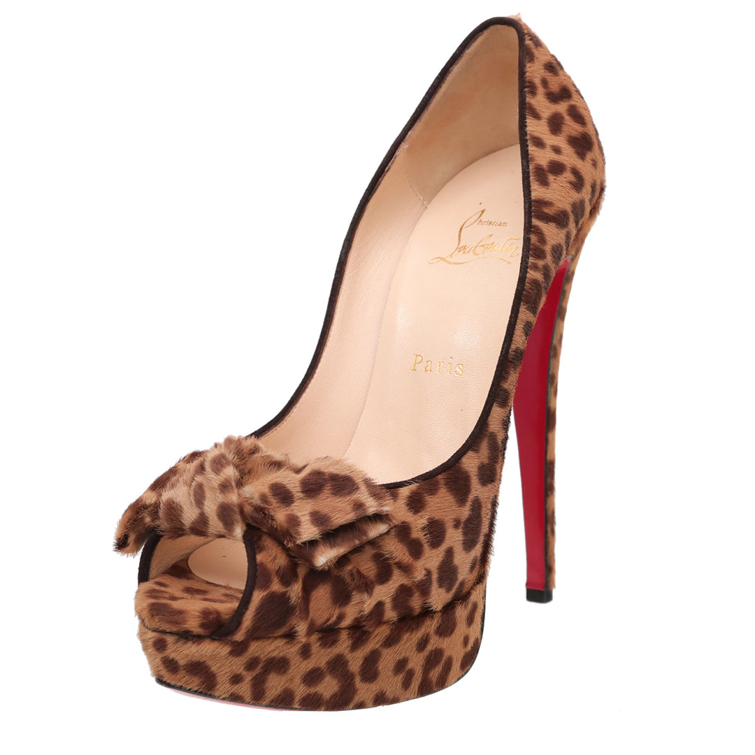 Christian Louboutin Leopard Calf Hair Madame Butterfly Pump 40