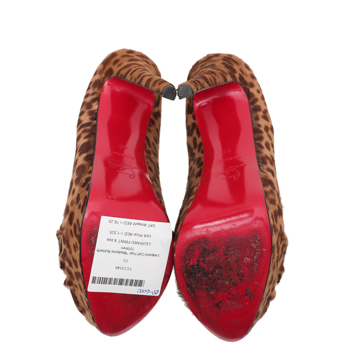 Christian Louboutin Leopard Calf Hair Madame Butterfly Pump 40