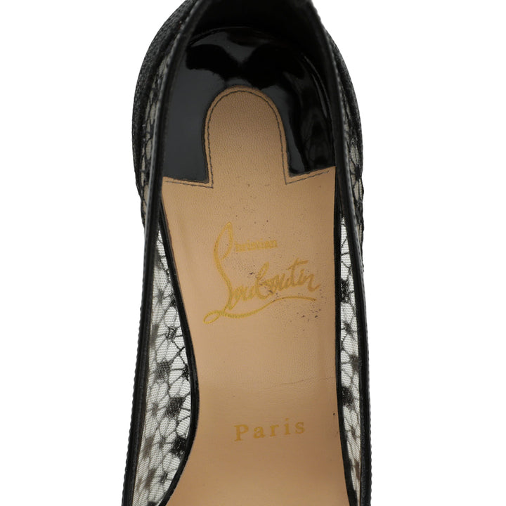 Christian Louboutin Black Neoalto 100 Dentelle Pump 37
