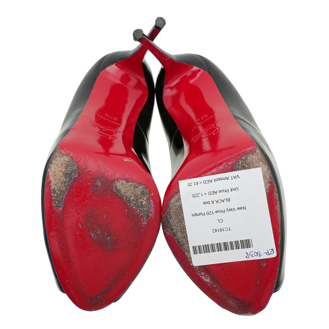 Christian Louboutin Black New Very Prive 120 Pumps 37.5