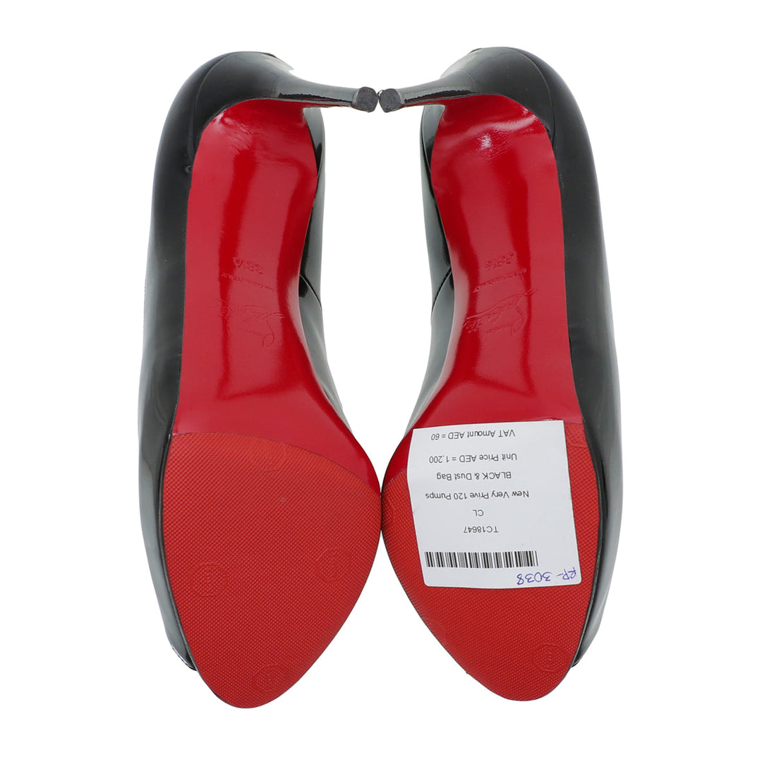Christian Louboutin Black New Very Prive 120 Pumps 38.5