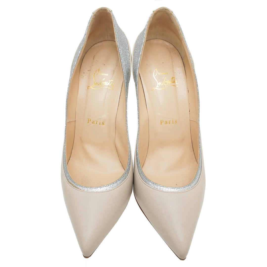 Christian Louboutin Beige Pigalle Glitter 38