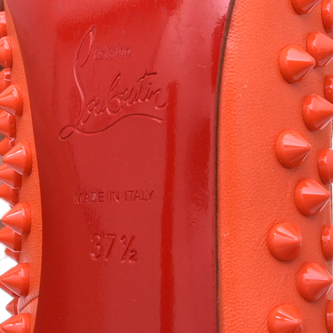 Christian Louboutin Orange Pigalle Spikes Pumps 37.5