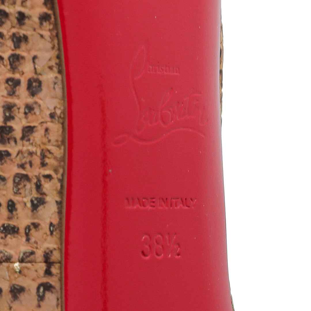 Christian Louboutin Natural Python Embossed Cork Very Prive Pumps 38