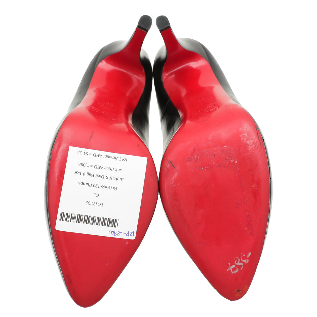 Christian Louboutin Black Rolando 120 Pumps 38