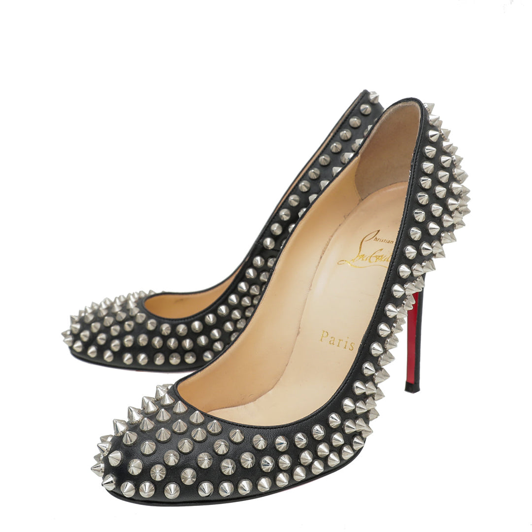 Christian Louboutin Black Spike 100 Pumps 36.5