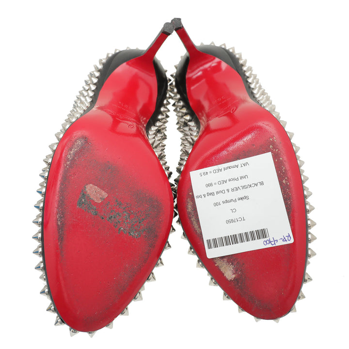 Christian Louboutin Black Spike 100 Pumps 36.5