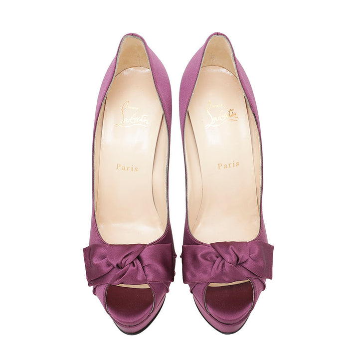 Christian Louboutin Violet Satin Madame Butterfly 150 Pumps 40.5