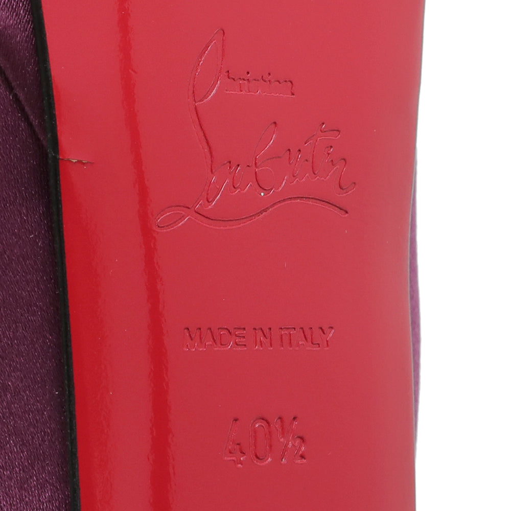 Christian Louboutin Violet Satin Madame Butterfly 150 Pumps 40.5