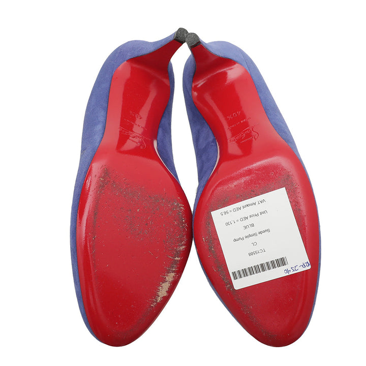 Christian Louboutin Blue Suede Simple Pump 40.5