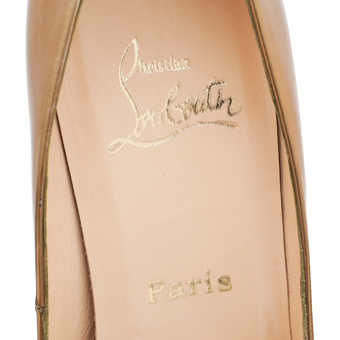 Christian Louboutin Gold Very Prive Crystal 120 Pumps 39.5