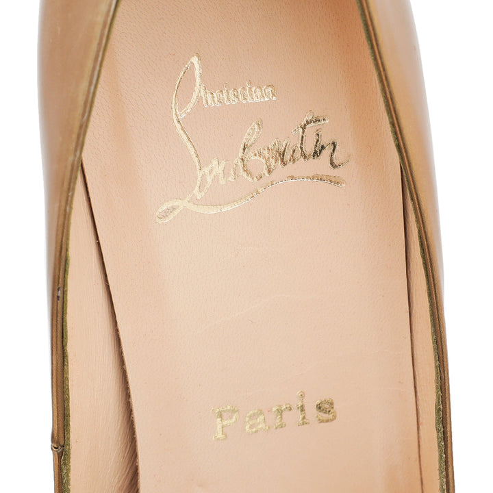 Christian Louboutin Gold Very Prive Crystal 120 Pumps 39.5