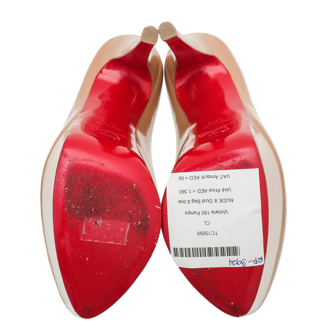 Christian Louboutin Nude Victoria 160 Pumps 37.5