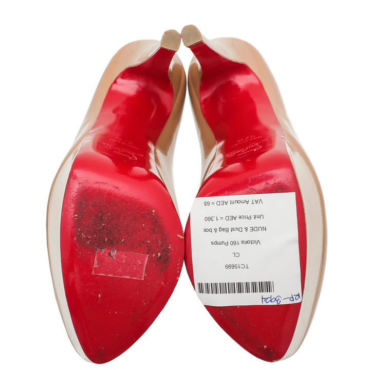 Christian Louboutin Nude Victoria 160 Pumps 37.5