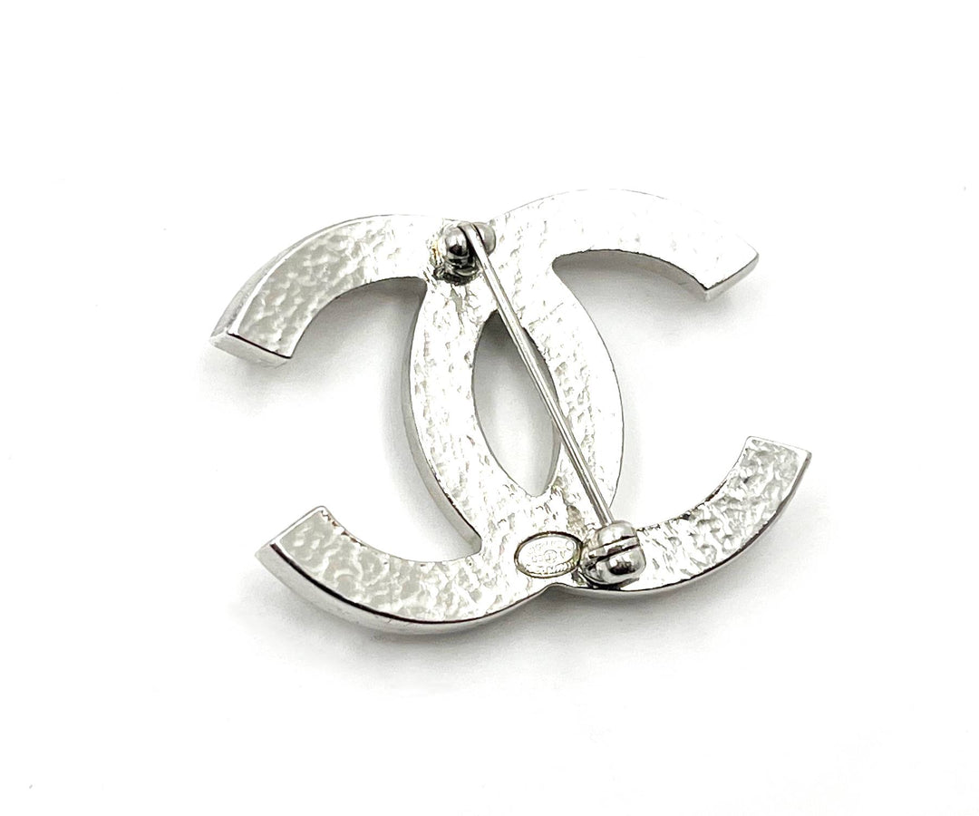 Top Quality Chanel Classic Silver CC Pearl Brooch