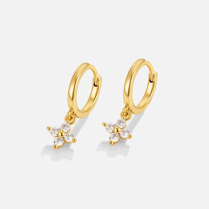 Crystal Four Leaf Clover Drop Earrings